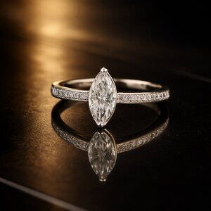 1 Carat Moissanite Engagement Ring